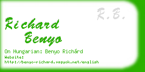 richard benyo business card